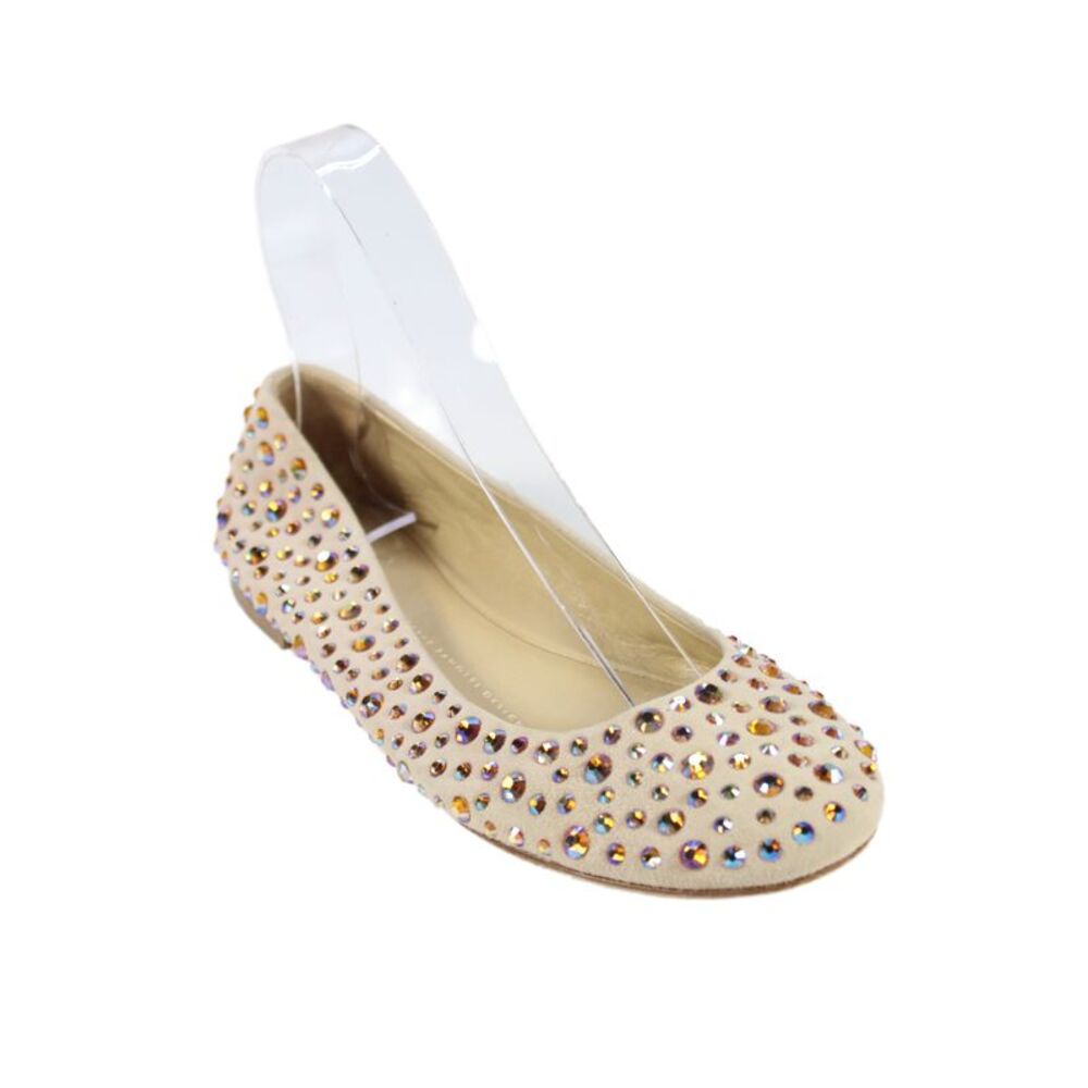 Giuseppe Zanotti Design Womens Embellished Flats Beige Size 36 6